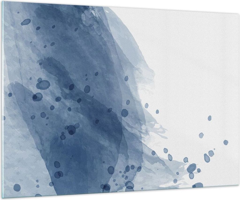 Bilder auf glas - Einteilig - Blau Weiß Hintergrund - 100x70cm - Glasbilder - Wandbilder - Bilder - zum Aufhängen bereit - Wanddekoration aus Gla...