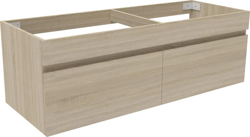 Acezanble Meuble de Salle de Bain 120cm Chêne Mat Suspendu avec Portes