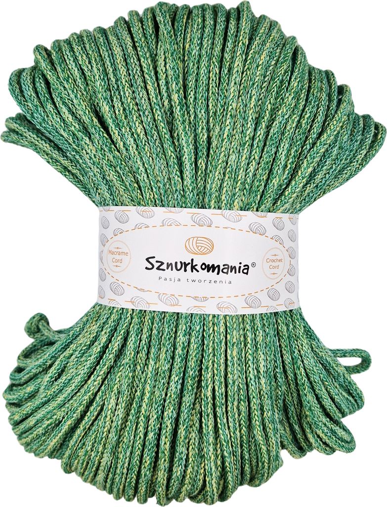 5 mm geflochtene Baumwollschnur, Farbmix-Melange wie abgebildet, 100 m, Makramee-Seil, Makramee-Schnur, geflochtene Schnur, Häkelschnur, Strickschnur