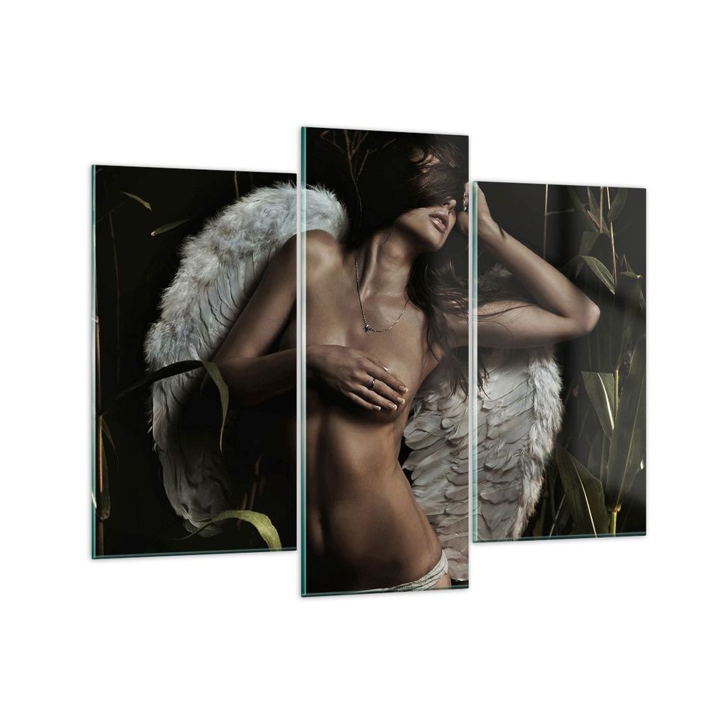 Bilder auf glas - Engel Schönheit Körper - 130x100cm - Glasbilder - Wandbilder - Kunstdruck - zum Aufhängen bereit - Wanddekoration aus Glas - G...