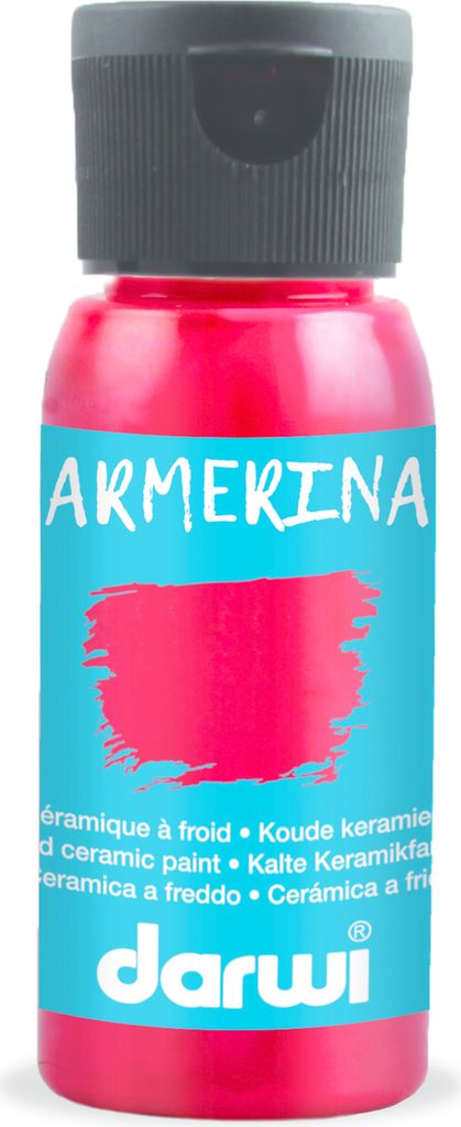 Darwi 4x Kalte Keramikfarbe, Flasche 50ml, Zinnoberrot Zinnober DA0380050490C