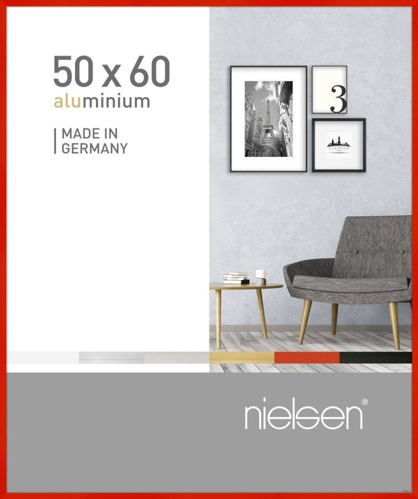 nielsen Aluminium Bilderrahmen Pixel, 50x60 cm, Tornado Rot Produktbild 
