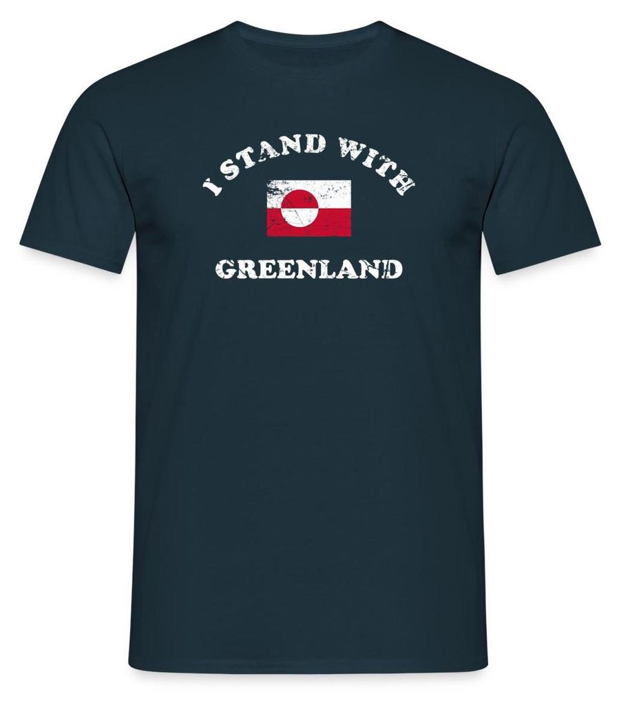 Spreadshirt Ich Halte Zu Grönland Statement Männer T-Shirt, 3XL, Navy