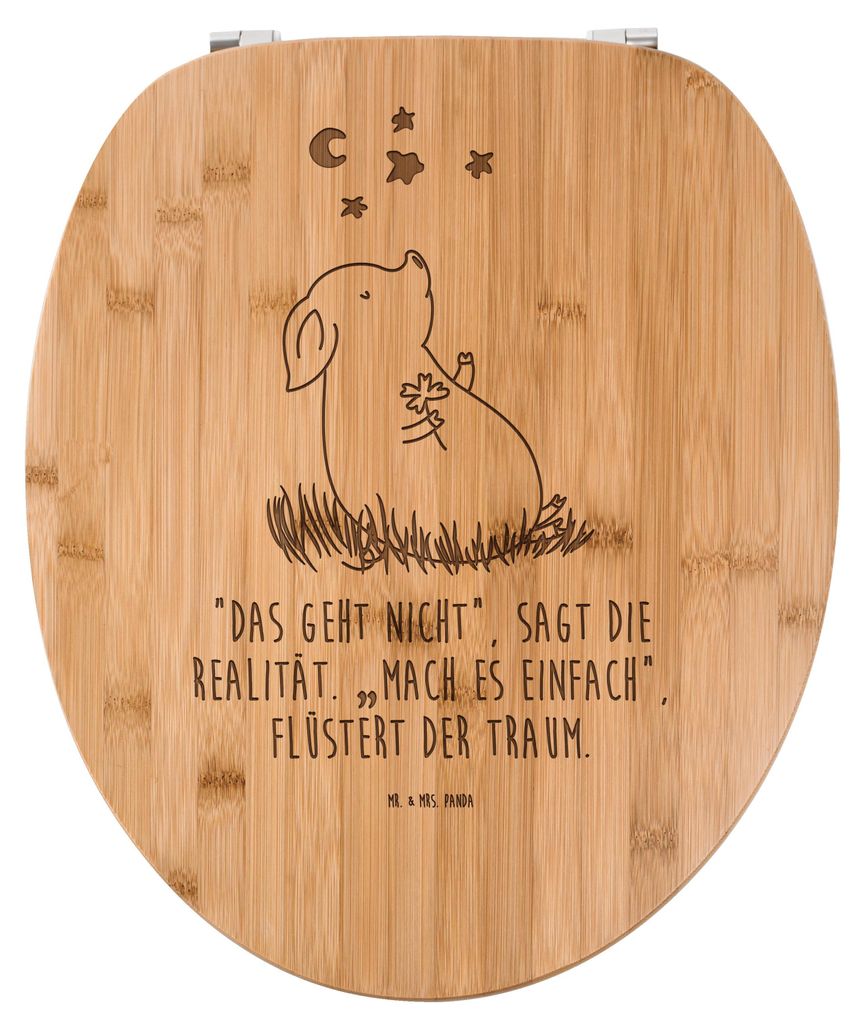 Mr. & Mrs. Panda Toilettendeckel Schwein Glück - Transparent - Geschenk, WC Sitz, Motivation, Träume, Klositz, Gute Laune, Glücksbringer, Ziele,...