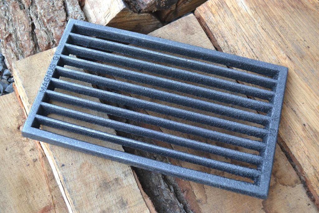 SEZAM - Ofenrost 28,2 x 16,2 cm Gusseisen Gussrost Kaminrost eckig Ascherost Kaminofen Tafelrost Rost Ofengitter Kamin (MAGNUS GT)
