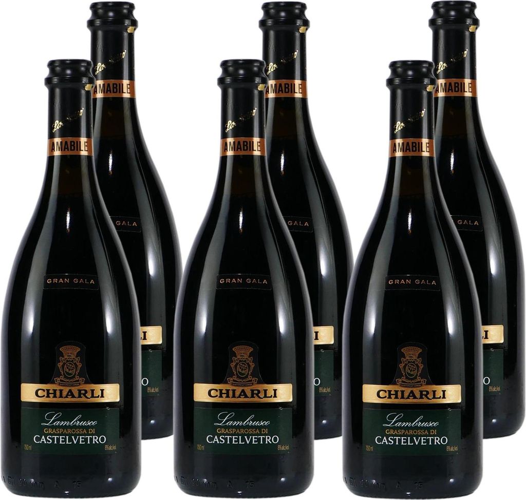 Chiarli Lambrusco Castelvetro DOC -lieblich- (6 x 0,75L) Produktbild 