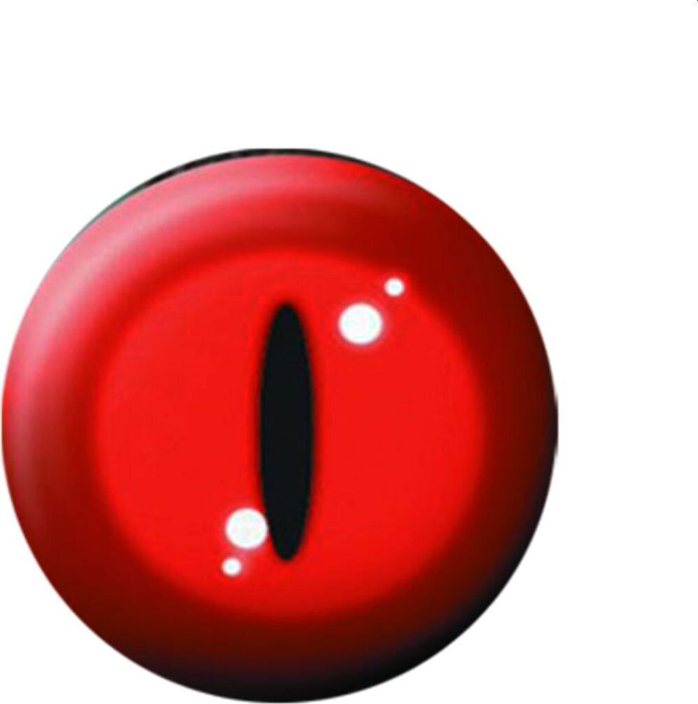 Button - Katzenauge - rot - Anstecker