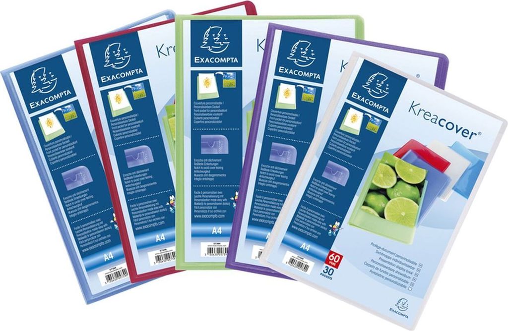 Exacompta 5740E Sichtmappe Kreacover DIN A4 40 Hüllen Polypropylen sortiert