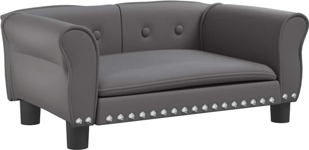 vidaXL Pelíšek pro psy šedý 70x45x30 cm Imitace kůže Obrázek produktu 