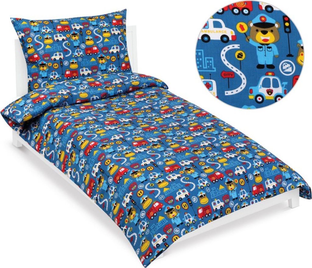 Baumwollbettwäsche junior - Blau - 140x200, 70x90