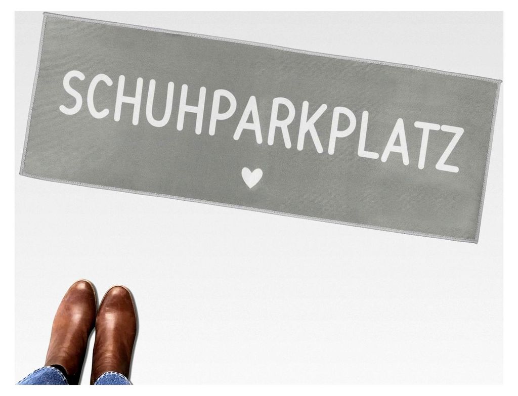 Fußmatte Schuhparkplatz, 100x35cm, Lustige Fußmatte für Haustür, Waschmaschinen geeignet & rutschfest, Fußabtreter für Innen- und Außenberei...