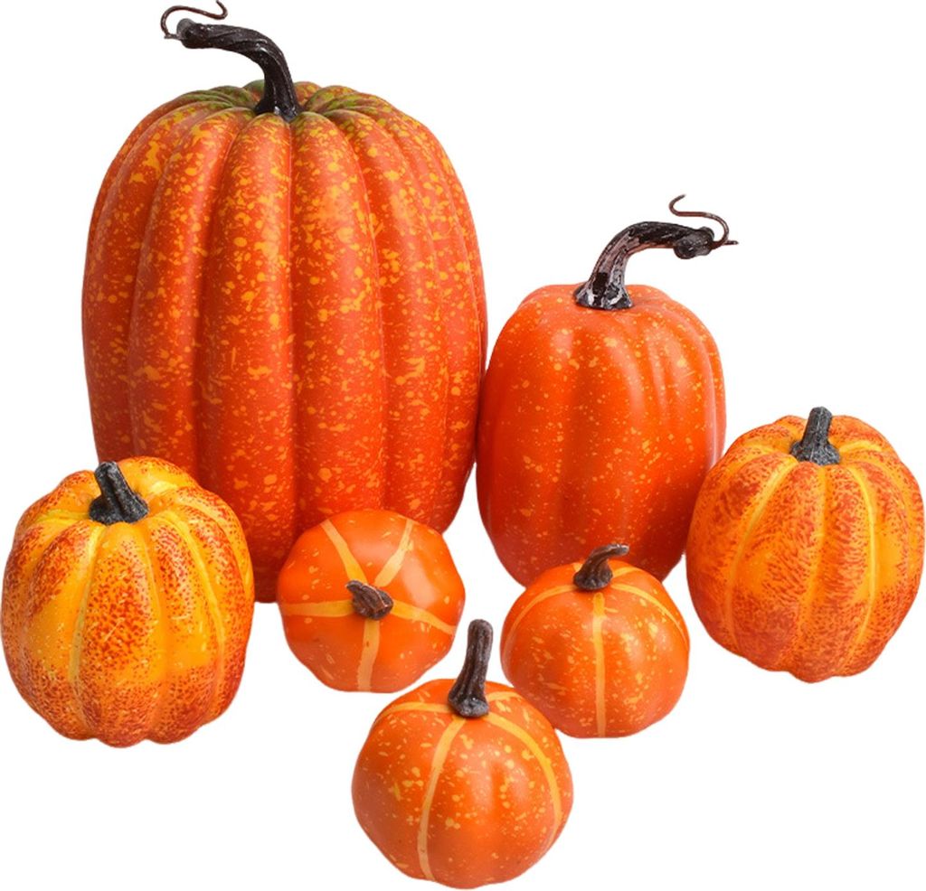 7 Stück künstliche Kürbisse, Herbstdekoration, Kunstschaum-Kürbis, Tischdekoration für Thanksgiving, Ernte, Herbst, Heimdekoration
