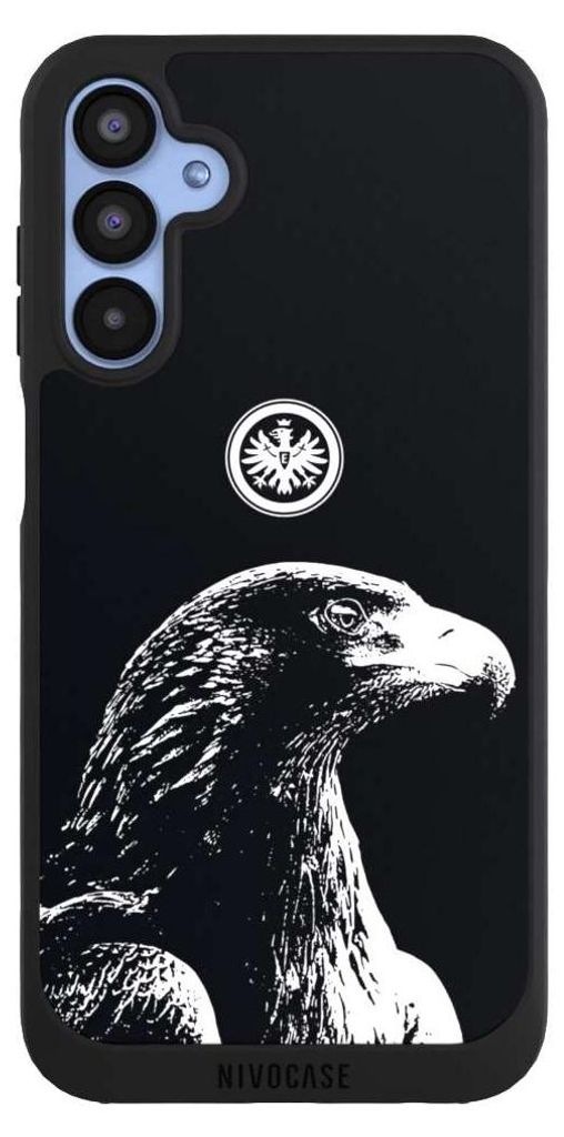 NIVOCASE Handyhülle für Samsung Galaxy A15 5G Hülle NIVOpure Case Schwarz Eintracht Frankfurt Offizielles Lizenzprodukt Attila