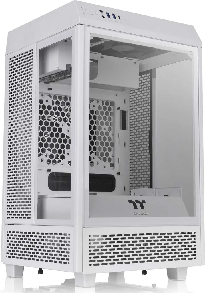 Boîtier PC Gamer Vertical Thermaltake Tower 100 Snow pour Petit Bureau