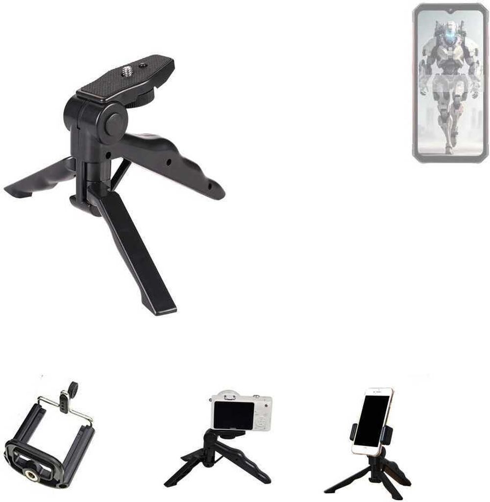 K-S-Trade Stativ Tisch-Ständer Dreibein Handy-Stativ Ständer kompatibel mit FOSSiBOT F102 Mini-Stativ Smartphone Tripod Handy-Stativ aus Plastik