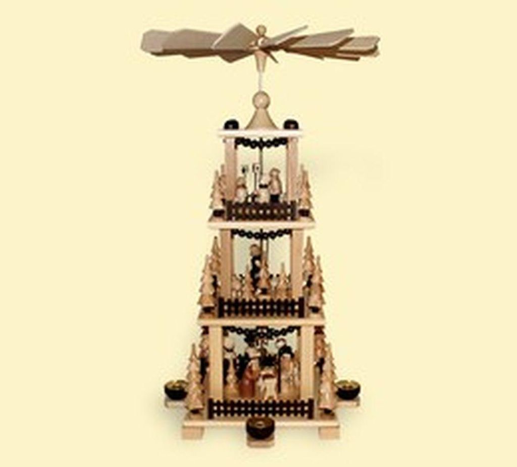 Pyramide Christi Geburt 2 stöckig natur Höhe=59cm NEU