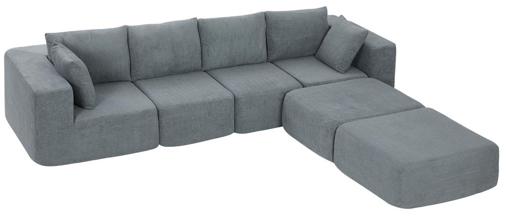 HOMCOM modulaire hoekbank in U-vorm, met een brede, diepe Productafbeelding 