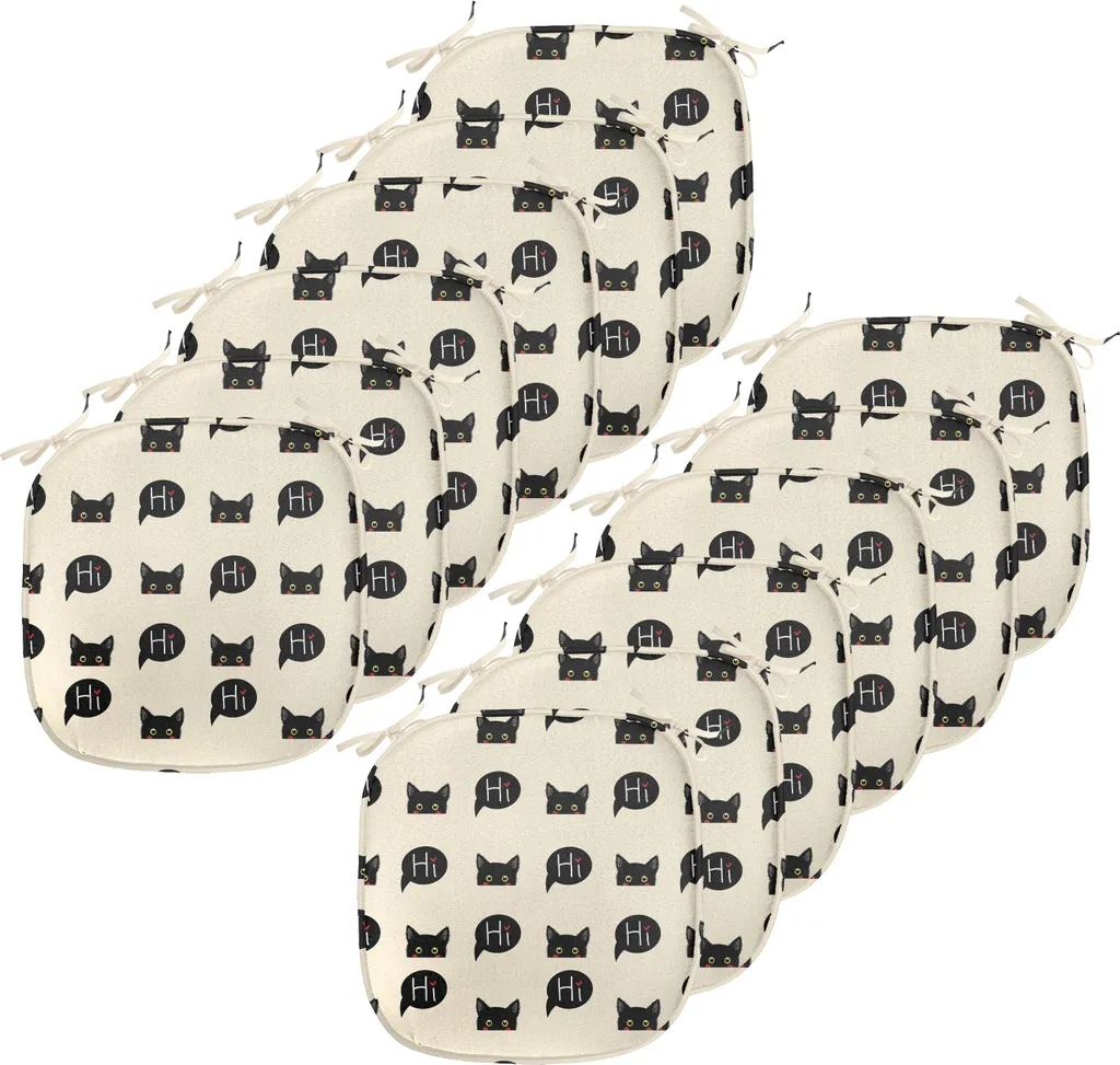Codi - Set 4 Cuscini Per Sedie Da Pranzo In Memory Foam - Beige 41,9x41,9x8,9 Cm - Antiscivolo Con Laccetti - 2