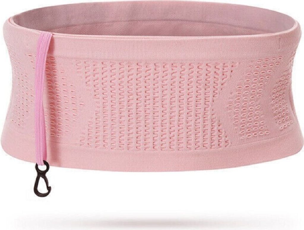 Elastisches Laufband mit innovatives Design und 360-Grad-Öffnung, Nylon Huftgürtel L Rosa