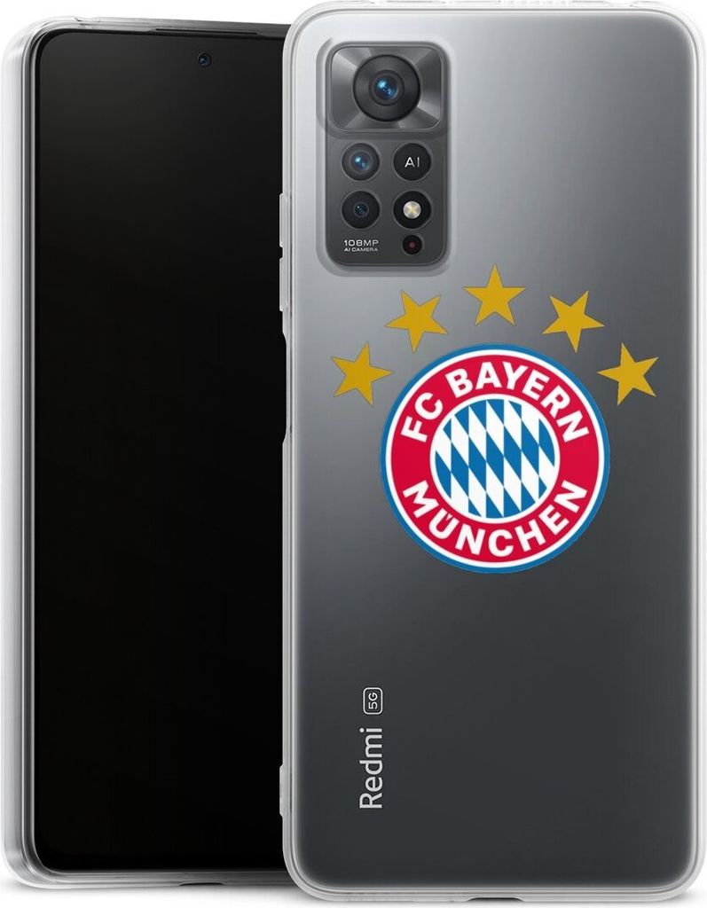 DeinDesign Handyhülle für Xiaomi Redmi Note 11 Pro 5G Silikon Hülle Case Smartphone Schutzhülle FC Bayern München FCB Sterne