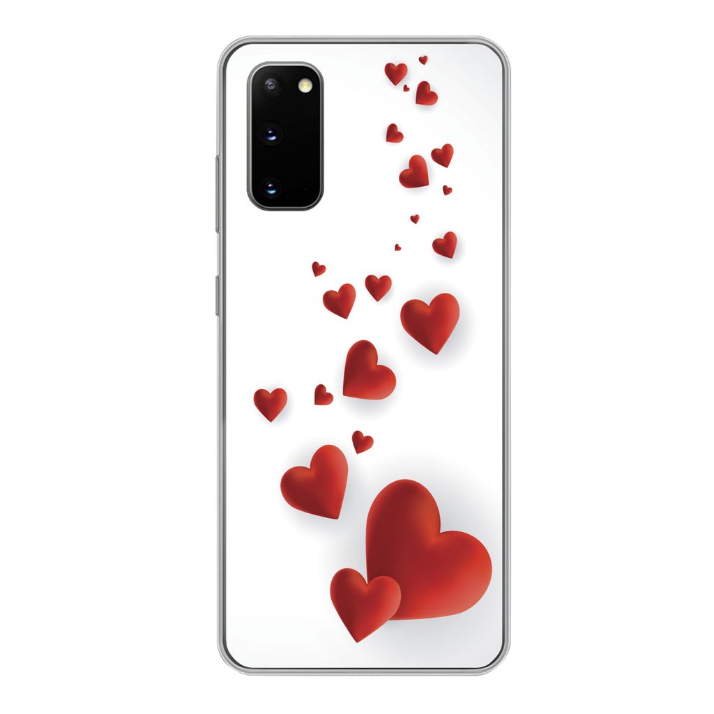MuchoWow Handyhülle Schutzhülle Hülle für Samsung Galaxy S20 Eine Illustration eines Pfades der Herzen Silikon Softcase Handy Hülle - Bild
