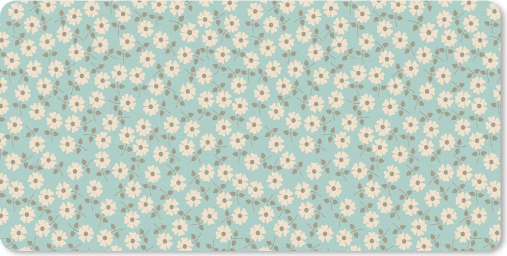 MuchoWow Mauspad Mousepad Muster - Gänseblümchen - Nordisch 60x30 cm - Mousepads - Maus Mat - Pad - Mausunterlage - Nachhaltig