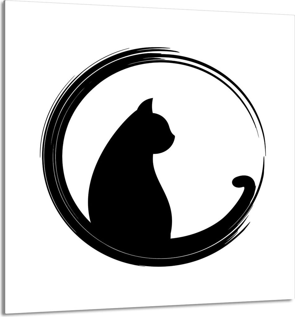GLASPLATTE FÜR KÜCHE 60x65 Katze