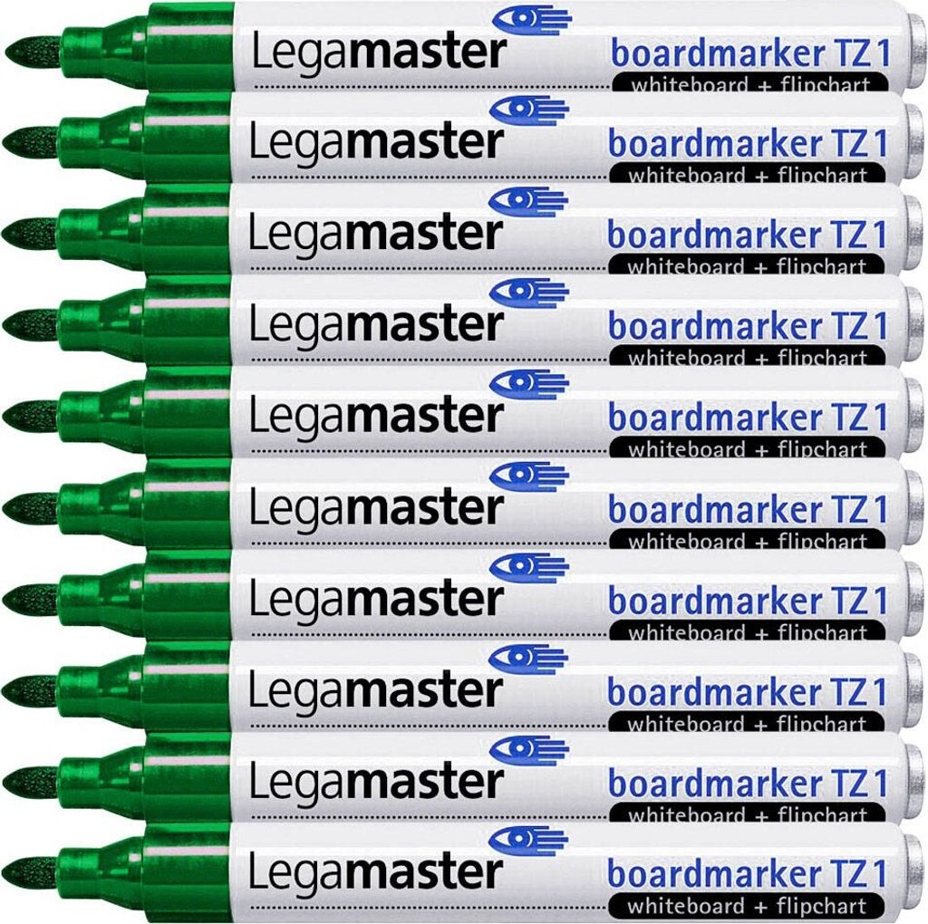 Legamaster TZ 1 Whiteboard- und Flipchart-Marker grün 1,5 - 3,0 mm, 10 St.