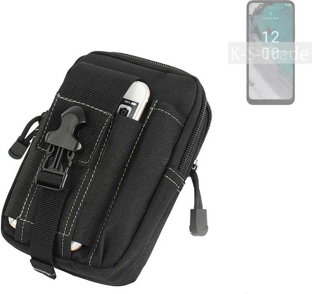 K-S-Trade Gürtel Tasche kompatibel mit Nokia C32 Gürteltasche Holster Schutz Hülle Handy Hülle Smartphone outdoor Handy-Hülle schwarz