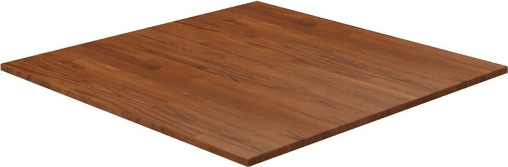 The Living Store Tischplatte Quadratisch Dunkelbraun 80x80x1,5cm Eiche Behandelt