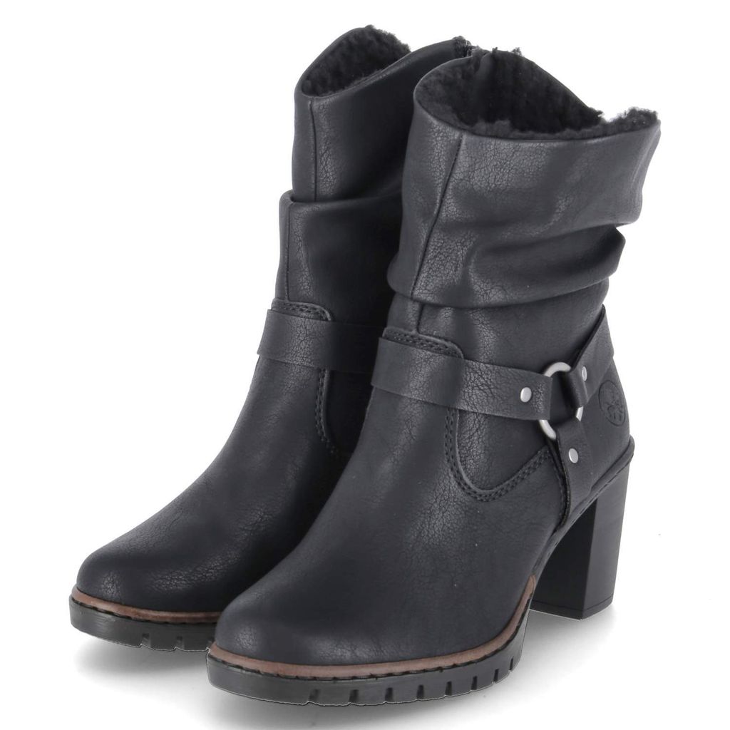 Rieker Damen Winterstiefeletten Schwarz Kunstleder Größe: Produktbild 