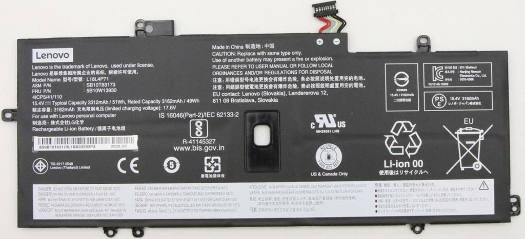 Akku für Lenovo 02DL004 Li-Pol 15,36 Volt 3200 mAh schwarz. Produktbild 