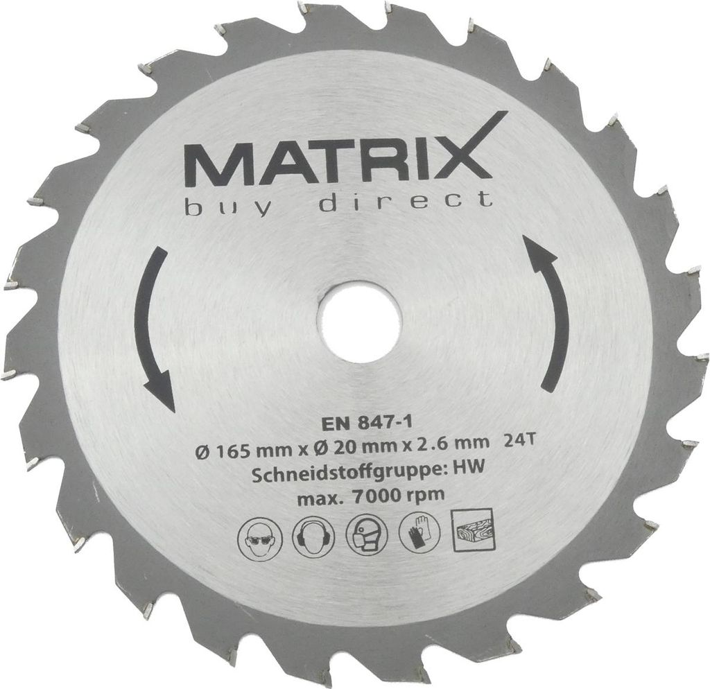 MATRIX Sägeblatt Ersatzsägeblatt 165 mm 24 Zähne für Produktbild 