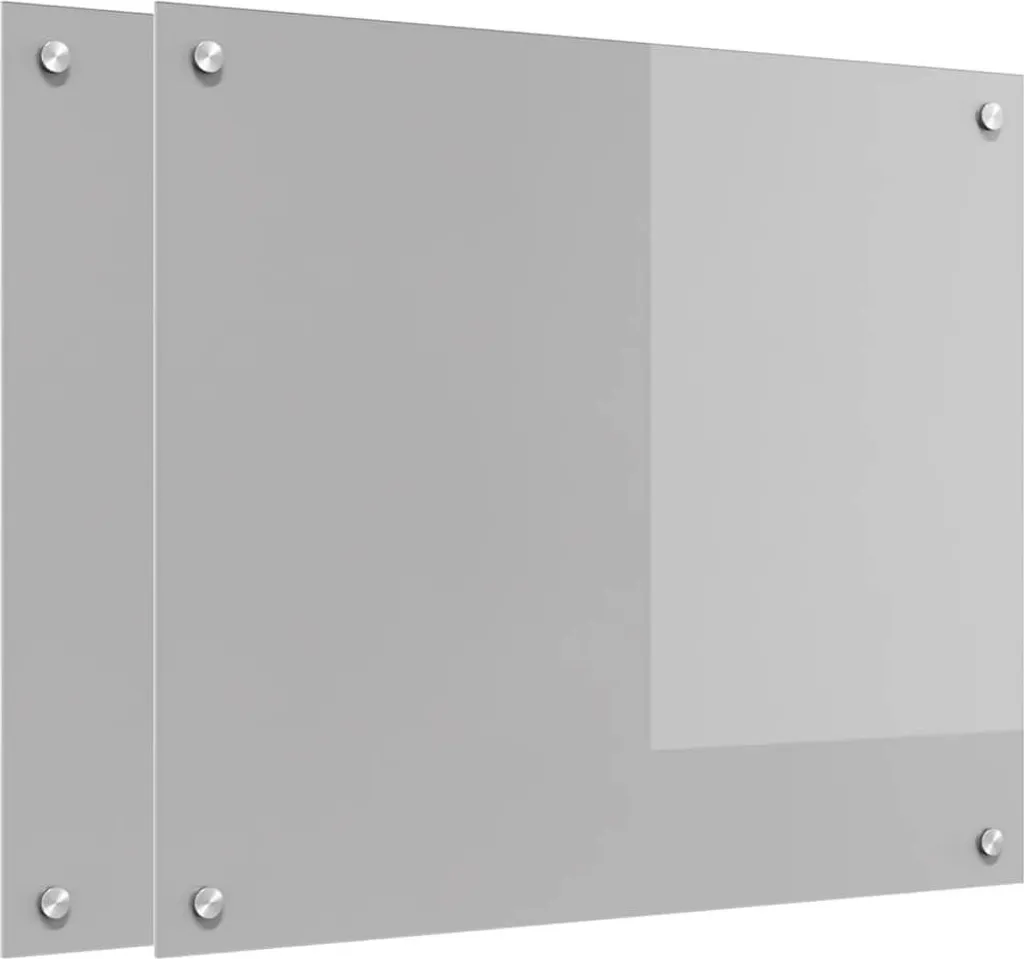 Offerta Set 2 Alzatine Cucina Vetro Temperato Grigio 70x60 cm