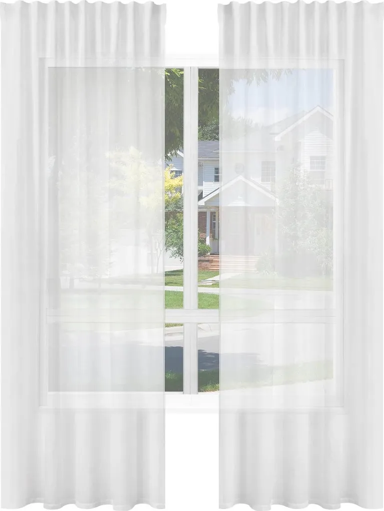 Rideaux blancs occultants pour fenêtre de chambre - Lin 80x140 cm - x2