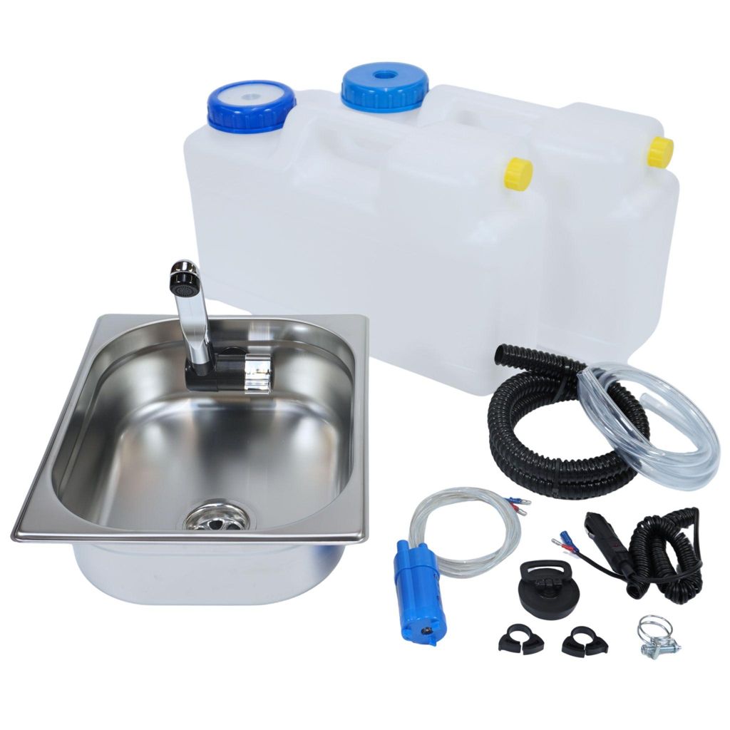 12V Camping Spüle Technik Set Waschbecken Bausatz Produktbild 