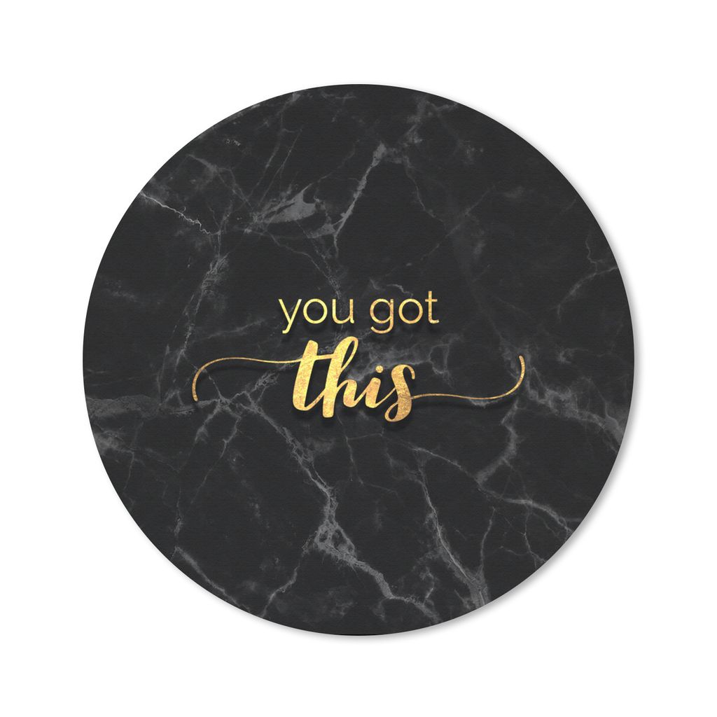 MuchoWow Mauspad Mousepad Zitate - Motivation - Gold - Marmor 30x30 cm - Mousepads - Maus Mat - Pad - Mausunterlage - Tischunterlage - Schreibtis...