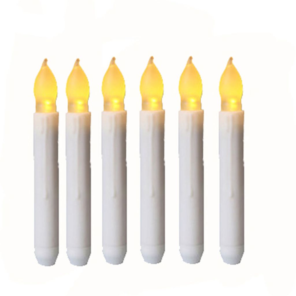 ✅10x LED Flackernde Flammenlose Kerze Echtwachs Stabkerze Tafelkerze Outdoor DE