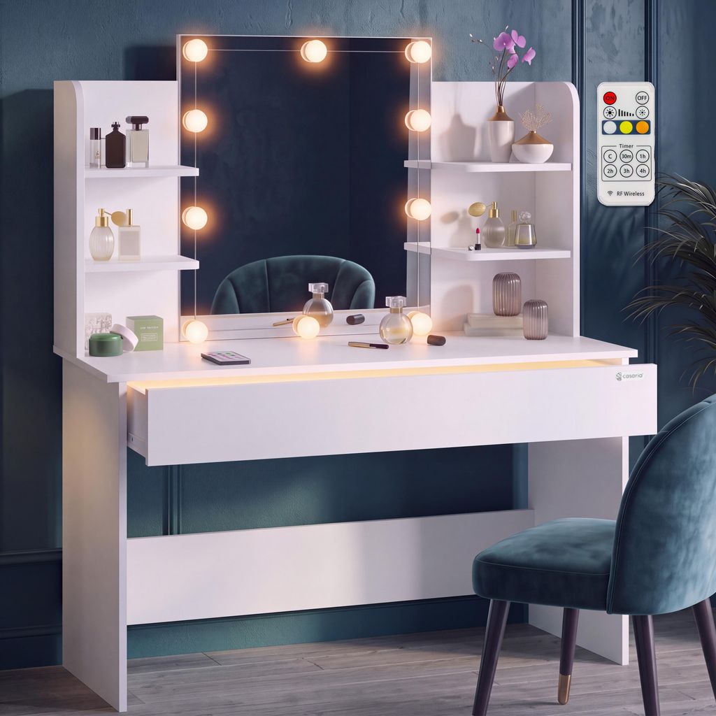 CASARIA Schminktisch mit LED Beleuchtung und Spiegel Produktbild  KI-generiertes Bild
