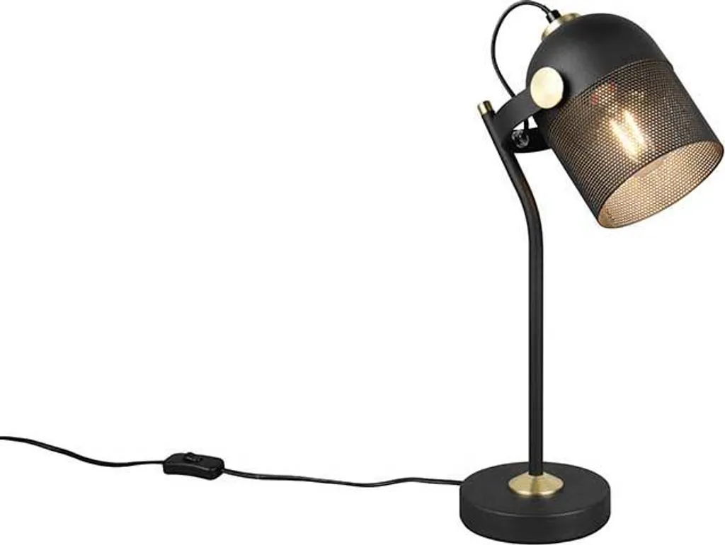 Lampada Tavolo E27 Metallo Nero 45cm | Ideale per Lampadine Smart