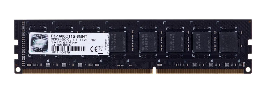 Mémoire RAM DDR3 8 Go G.Skill NT, Solution PC Lent 1600 MHz DIMM PC
