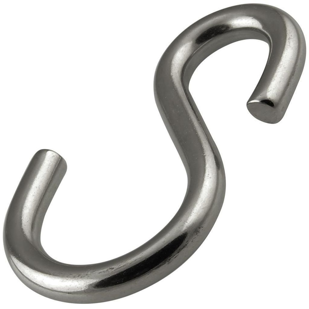 AG-BOX S-Haken Asymmetrisch 8 mm Edelstahl A2 , 20 Stück