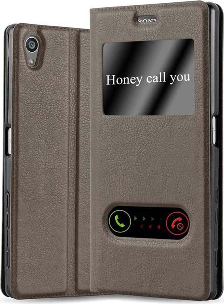 Cadorabo Schutzhülle für Sony Xperia Z5 PREMIUM Hülle in Braun Handyhülle Book Case Cover Etui