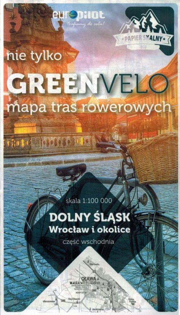 Breslau und Umgebung, östlicher Teil. Niederschlesien. Wasserfeste Radkarte. Nicht nur Green Velo. Euro Pilot.