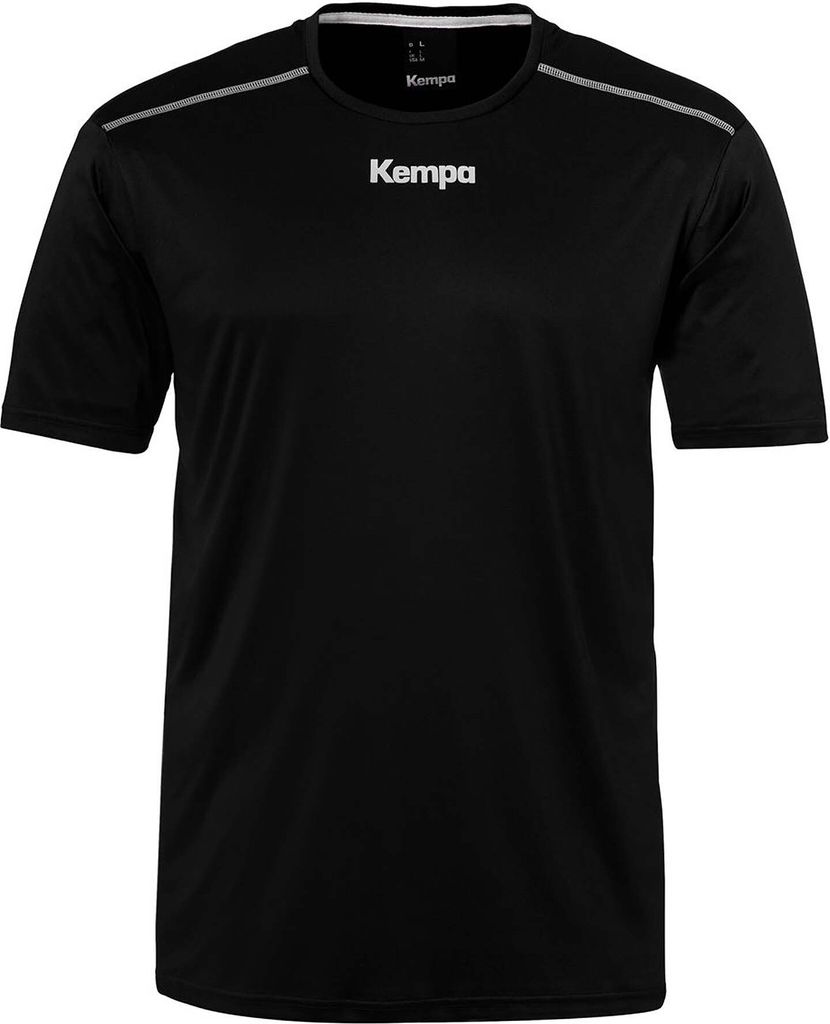 Kempa Mens Poly Crew Neck T Shirt Short Sleeve Top Sports Training Black XL