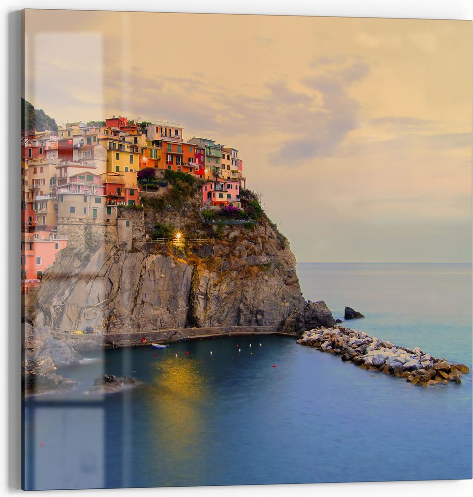 DEQORI Magnettafel Glas 50x50 cm 'Klippenlichterfest' beschreibbar Whiteboard Küche