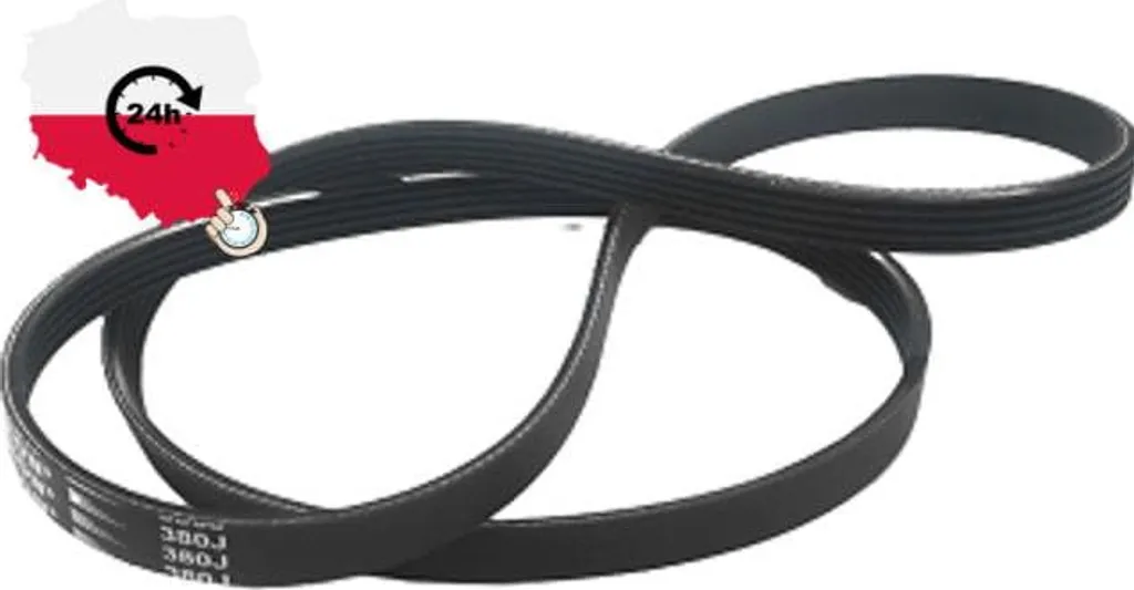 Courroie d'entraînement de compensation 96,5cm noire robuste pour machines - 5