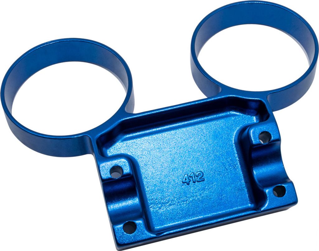 Armaturenträger f. Rundinstrumente ø 60 mm Tacho und DZM - Alu blau - Simson Schrift und Logo erhaben - S50, S51, S53, S70, S83