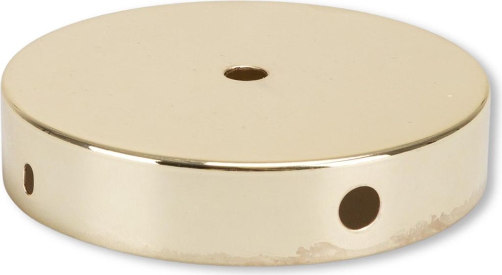 Zylindrischer Baldachin 1-flammig 2 Seitenlöchern Messing Ø120 H:25 mm EC87