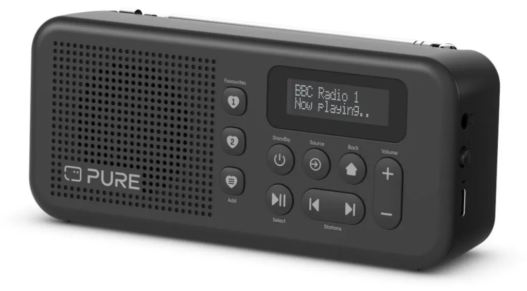 Poste de radio numérique portable DAB+ Bluetooth Elan Move Noir Pure
